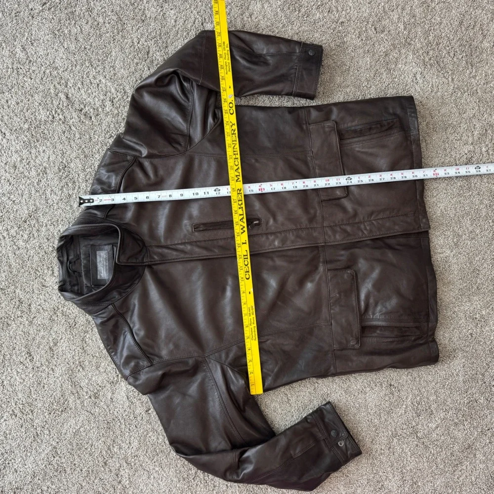 Daniel Cremieux 90s Brown Lambskin Leather Jacket Coat Mens XL Long Field‎ Chore